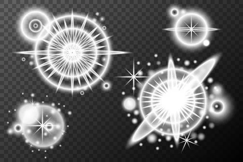 Light effect isolated flare explosion shiny dust line solar flare spark star  Stock Illustration