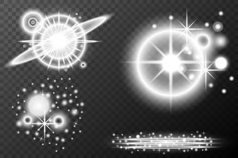 Light effect isolated flare explosion shiny dust line solar flare spark star  Stock Illustration