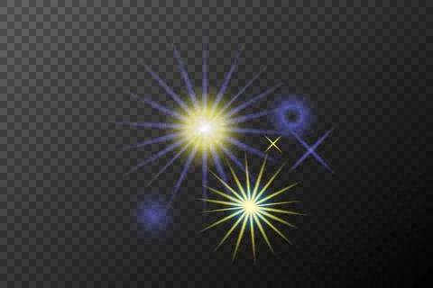 Light effect isolated flare explosion shiny dust line solar flare star spark  Stock Illustration