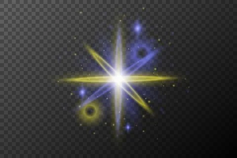 Light effect isolated flare explosion shiny dust line solar flare star spark  Stock Illustration