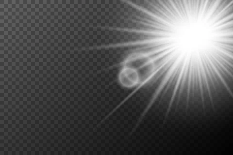Light effect isolated flare, tire explosion, dust line, solar flare, star spa Stock Illustration