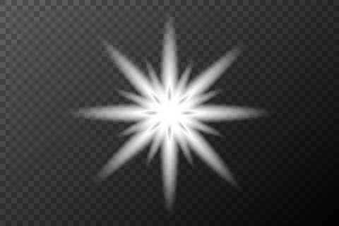 Light effect isolated flare, tire explosion, dust line, solar flare, star spa Stock Illustration