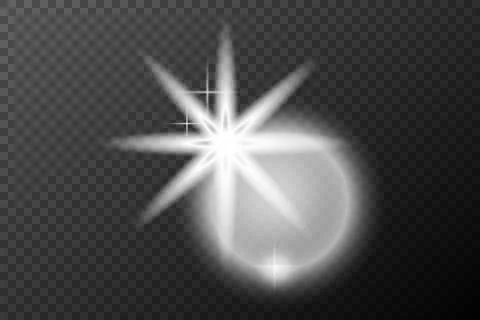 Light effect isolated flare, tire explosion, dust line, solar flare, star spa Stock Illustration