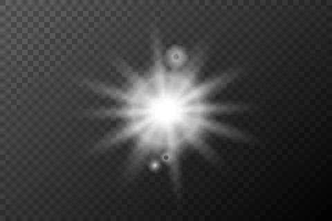 Light effect isolated flare, tire explosion, dust line, solar flare, star spa Stock Illustration