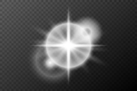 Light effect isolated flare, tire explosion, dust line, solar flare, star spa Stock Illustration