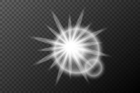 Light effect isolated flare, tire explosion, dust line, solar flare, star spa Stock Illustration