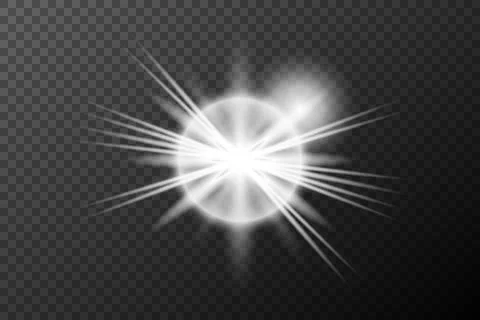 Light effect isolated flare, tire explosion, dust line, solar flare, star spa Stock Illustration