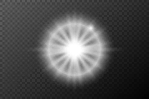 Light effect isolated flare, tire explosion, dust line, solar flare, star spa Stock Illustration