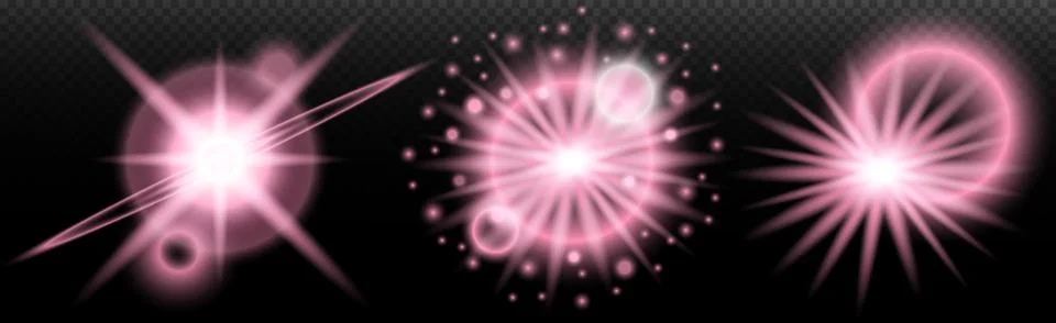 Light effect: isolated flare, tire explosion, dust line, sun flare, star spar Stock Illustration