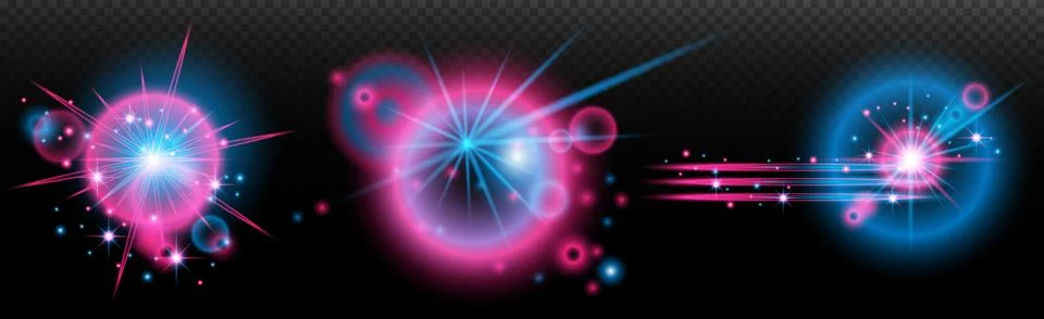 Light effect: isolated flare, tire explosion, dust line, sun flare, star spar Stock Illustration