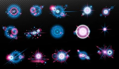 Light effect: isolated flare, tire explosion, dust line, sun flare, star spar Stock Illustration