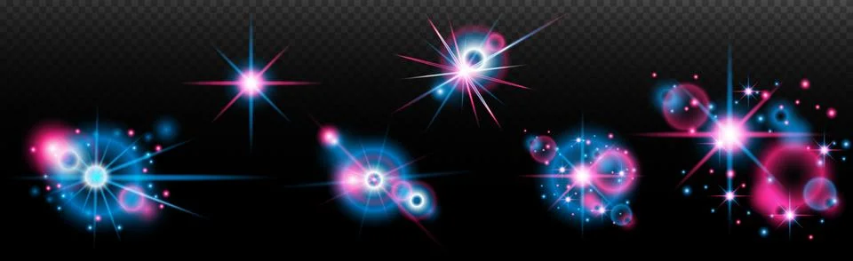 Light effect: isolated flare, tire explosion, dust line, sun flare, star spar Stock Illustration