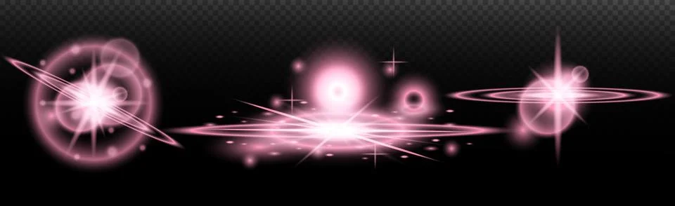 Light effect: isolated flare, tire explosion, dust line, sun flare, star spar Stock Illustration