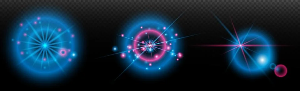 Light effect: isolated flare, tire explosion, dust line, sun flare, star spar Stock Illustration