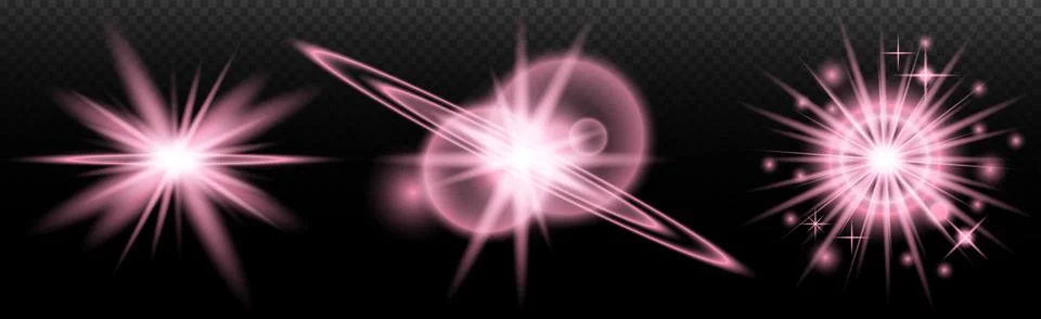 Light effect: isolated flare, tire explosion, dust line, sun flare, star spar Stock Illustration