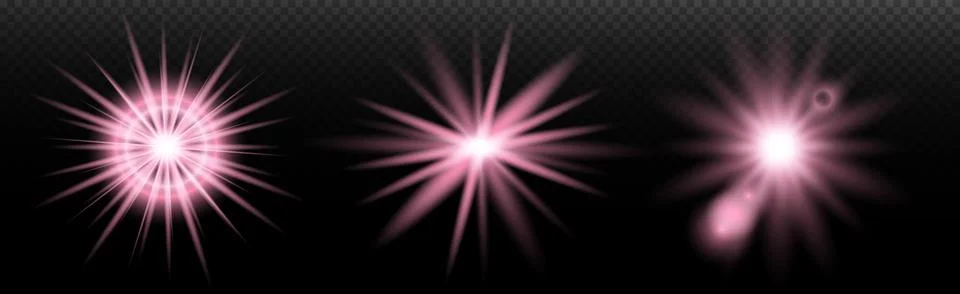 Light effect: isolated flare, tire explosion, dust line, sun flare, star spar Stock Illustration