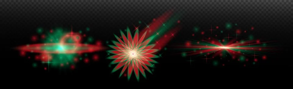 Light effect: isolated flare, tire explosion, dust line, sun flare, star spar Stock Illustration