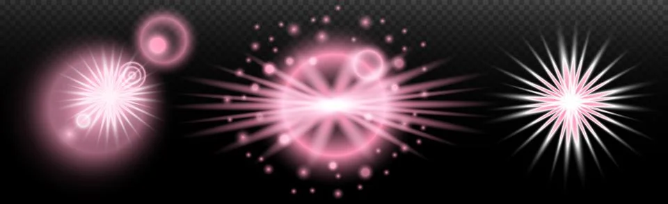 Light effect: isolated flare, tire explosion, dust line, sun flare, star spar Stock Illustration