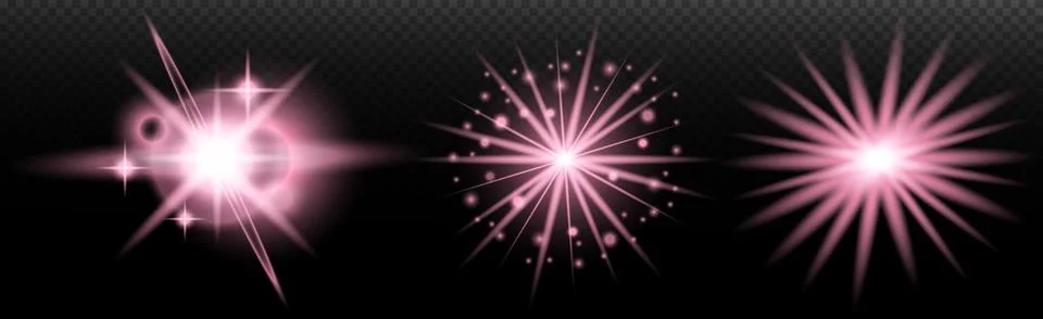 Light effect: isolated flare, tire explosion, dust line, sun flare, star spar Stock Illustration