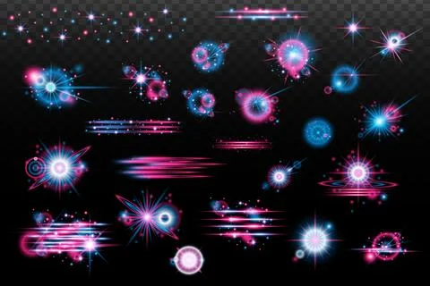 Light Effect: Isolated Flash, Tire Explosion, Dust Line, Solar Flare, Star Sp Stock Illustration