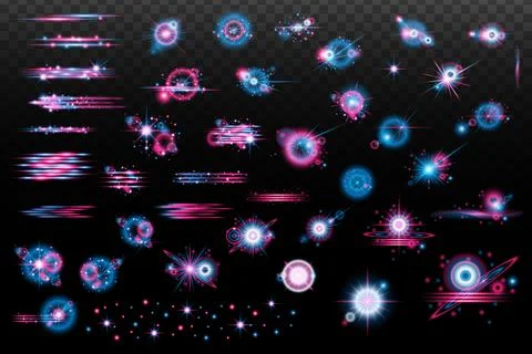 Light Effect: Isolated Flash, Tire Explosion, Dust Line, Solar Flare, Star Sp Stock Illustration