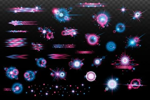 Light Effect: Isolated Flash, Tire Explosion, Dust Line, Solar Flare, Star Sp Stock Illustration
