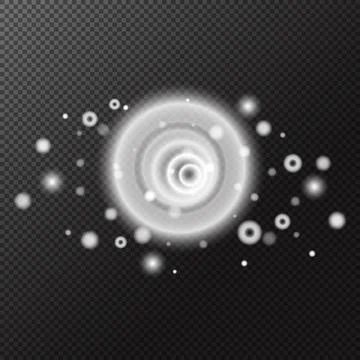 Light effect. Isolated white transparent light effect, flare, explosion, spar Stock Illustration