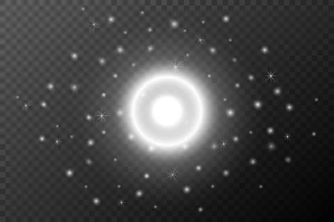 Light effect, Isolated white transparent flare explosion sparkle dust line so Stock Illustration