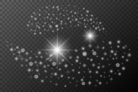 Light effect, Isolated white transparent flare explosion sparkle dust line so Stock Illustration