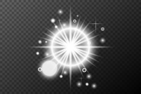 Light effect, Isolated white transparent flare explosion sparkle dust line so Illustrazione stock