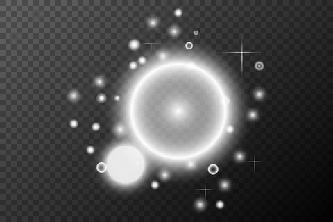 Light effect, Isolated white transparent flare explosion sparkle dust line so Stock Illustration
