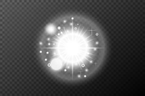 Light effect, Isolated white transparent flare explosion sparkle dust line so Illustrazione stock