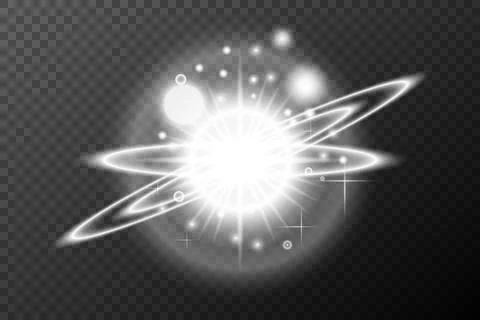 Light effect, Isolated white transparent flare explosion sparkle dust line so Stock Illustration