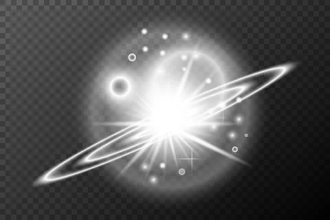 Light effect, Isolated white transparent flare explosion sparkle dust line so Stock Illustration