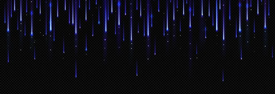 Light effect of meteor rain. Falling stars, comets Stock Illustration