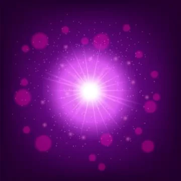 Light effect on Pink background. Star burst with sparkles Illustrazione stock