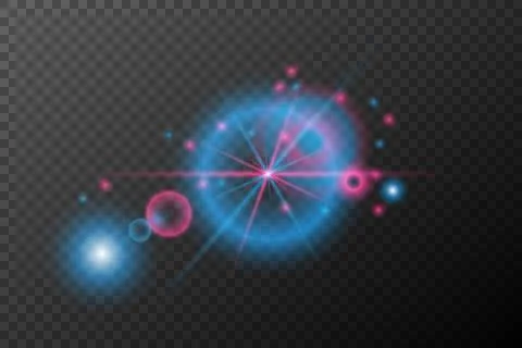 Light effect pink blue isolated flare explosion shiny dust line solar flare s Stock Illustration