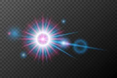 Light effect pink blue isolated flare explosion shiny dust line solar flare s Stock Illustration