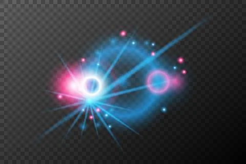 Light effect pink blue isolated flare explosion shiny dust line solar flare s Stock Illustration