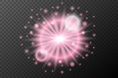 Light effect pink isolated flare explosion shiny dust line solar flare star s Stock Illustration