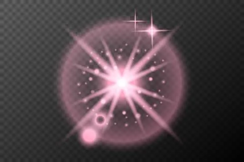 Light effect pink isolated flare explosion shiny dust line solar flare star s Stock Illustration