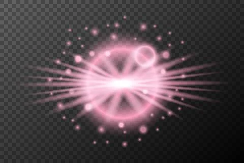 Light effect pink isolated flare explosion shiny dust line solar flare star s Illustrazione stock