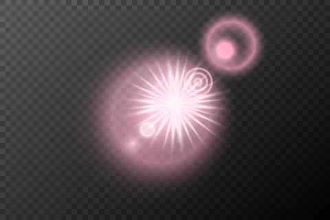 Light effect pink isolated flare explosion shiny dust line solar flare star s Stock Illustration