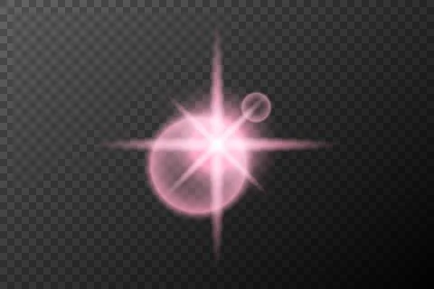 Light effect pink isolated flare explosion shiny dust line solar flare star s Illustrazione stock