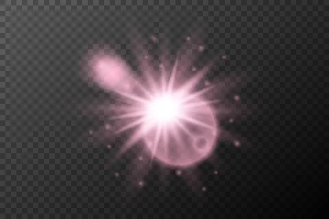 Light effect pink isolated flare explosion shiny dust line solar flare star s Stock Illustration