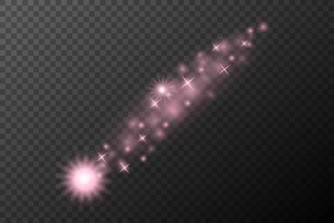 Light effect pink isolated flare explosion shiny dust line solar flare star s Stock Illustration