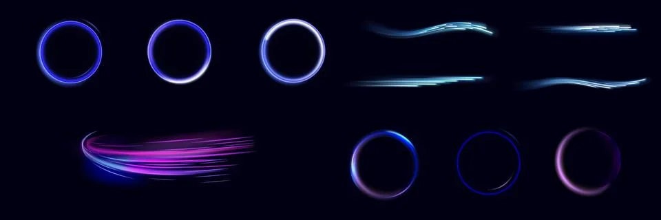 Light effect set. Glow isolated white transparent light effect set, lens flare Stock Illustration