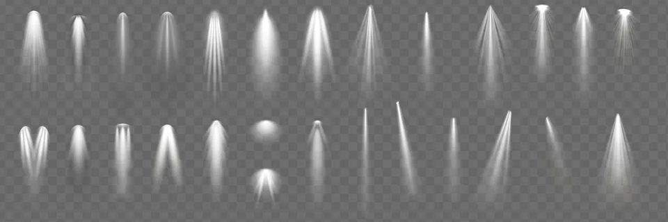 Light effect set. Glow isolated white transparent light effect set, lens fl.. Stock Illustration