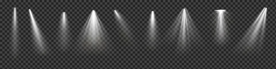 Light effect set. Glow isolated white transparent light effect set, lens flare Stock Illustration