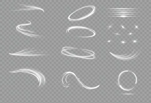 Light effect set. Glow isolated white transparent light effect set, lens fl.. Stock Illustration